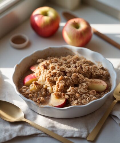 Martha Stewart-Inspired Apple Crisp ready to serve