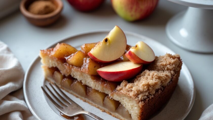 Martha Stewart-Inspired Apple Pie Cake ready to serve