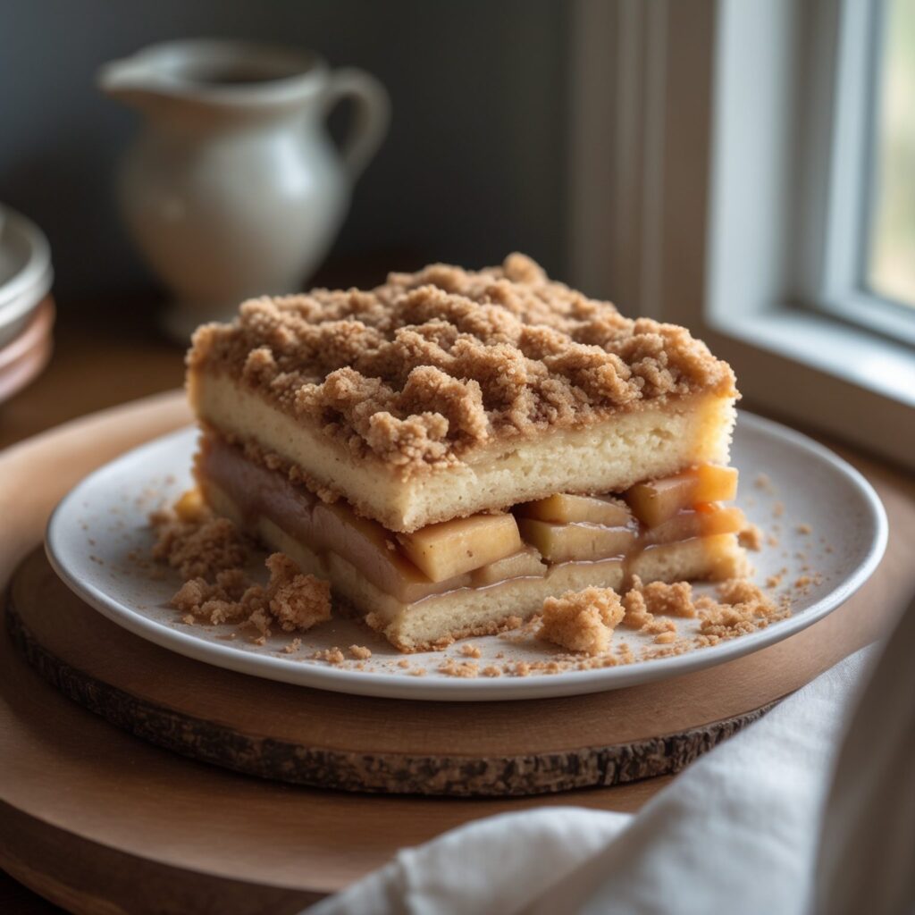 Close-up of Martha Stewart-Inspired Apple Pie Cake showing its texture