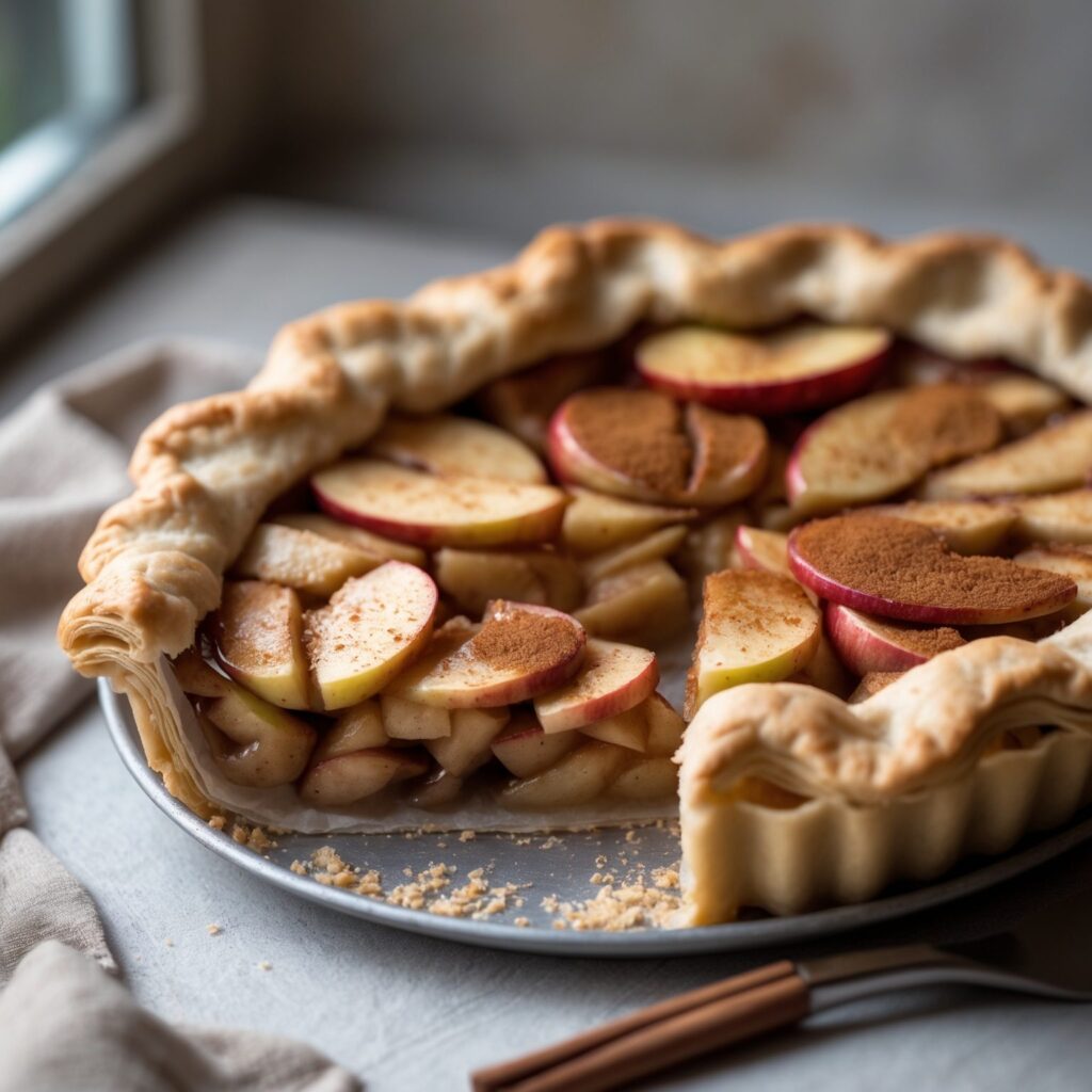 Close-up of Martha Stewart-Inspired Apple Pie showing its texture