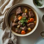 Martha Stewart-Inspired Beef Stew ready to serve