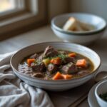 Close-up of Martha Stewart-Inspired Beef Stew showing its texture