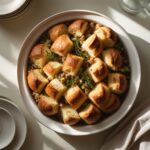 Martha Stewart-Inspired Brioche Stuffing ready to serve