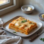 Martha Stewart-Inspired Butternut Squash Lasagna ready to serve