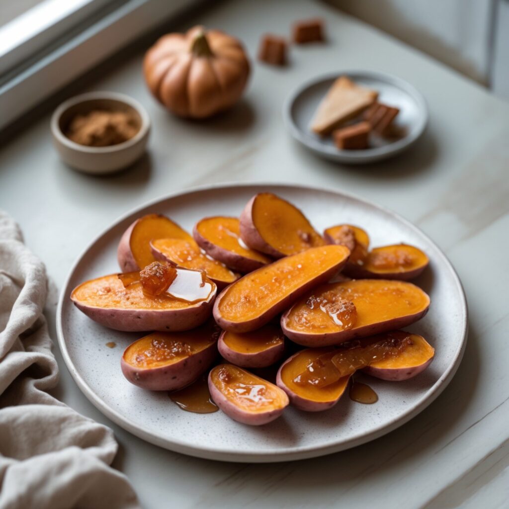 Martha Stewart-Inspired Candied Sweet Potatoes ready to serve