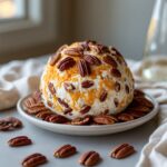 Close-up of Martha Stewart-Inspired Cheese Ball showing its texture