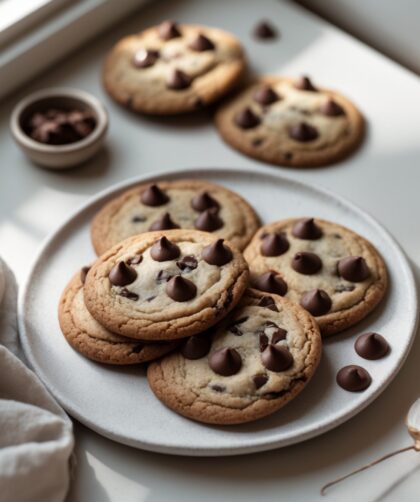 Martha Stewart-Inspired Chocolate Chip Cookies ready to serve