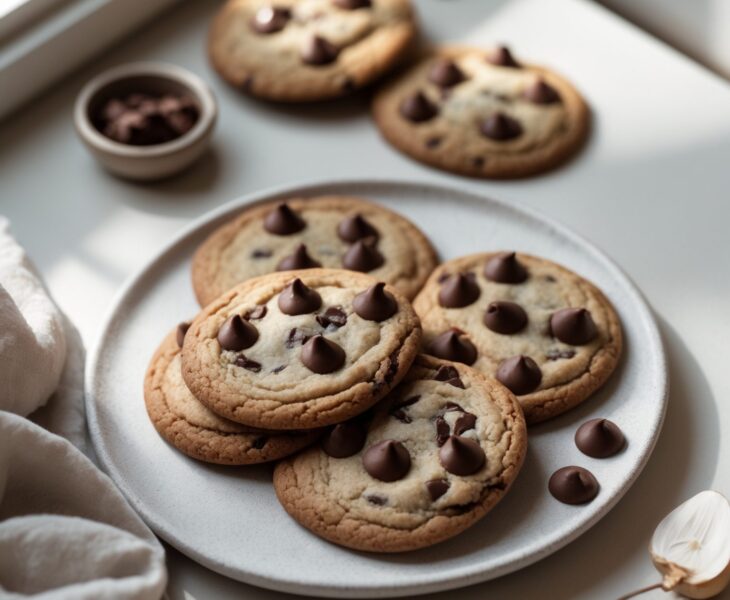 Martha Stewart-Inspired Chocolate Chip Cookies ready to serve