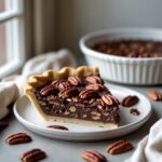 Close-up of Martha Stewart-Inspired Chocolate Pecan Pie showing its texture