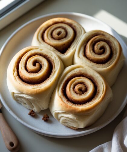 Martha Stewart-Inspired Cinnamon Rolls ready to serve