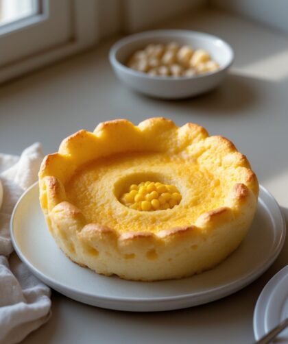 Martha Stewart-Inspired Corn Soufflé ready to serve