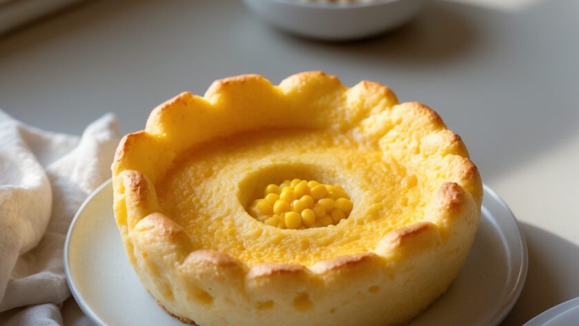Martha Stewart-Inspired Corn Soufflé ready to serve