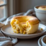 Close-up of Martha Stewart-Inspired Corn Soufflé showing its texture