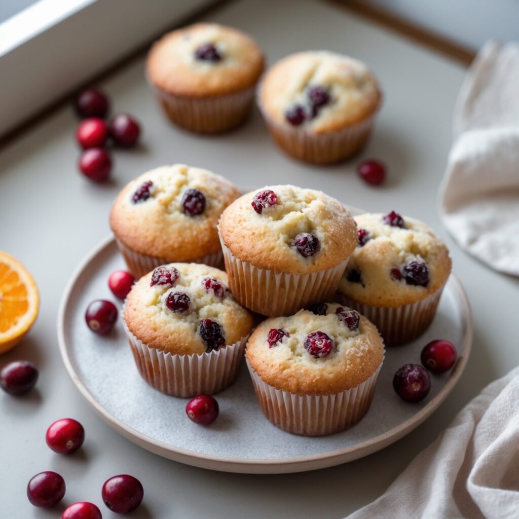 Martha Stewart-Inspired Cranberry Muffins ready to serve