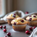 Close-up of Martha Stewart-Inspired Cranberry Muffins showing its texture