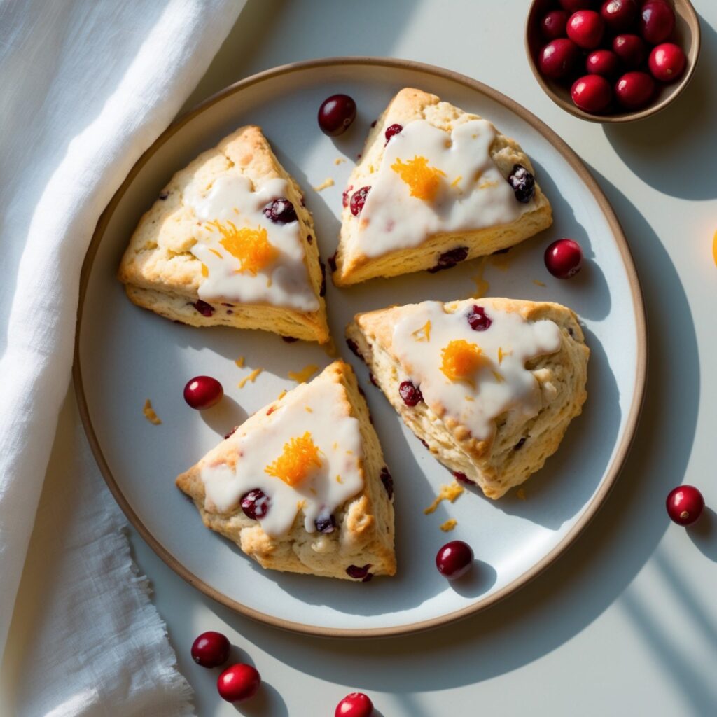 Martha Stewart-Inspired Cranberry Orange Scones ready to serve