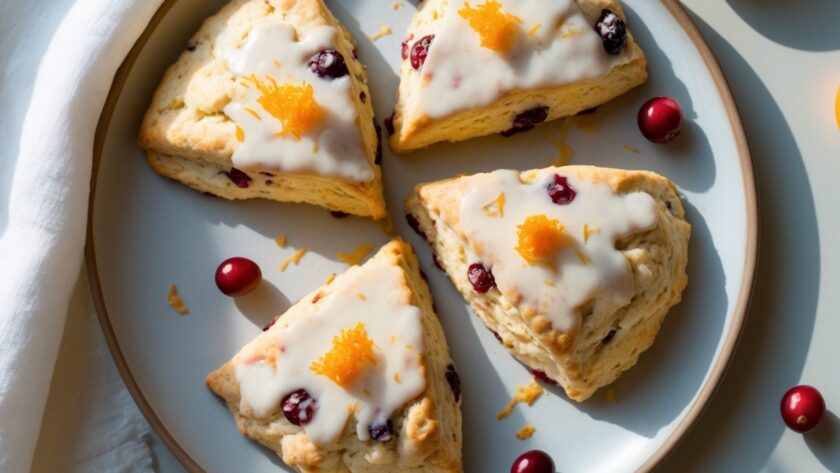 Martha Stewart-Inspired Cranberry Orange Scones ready to serve