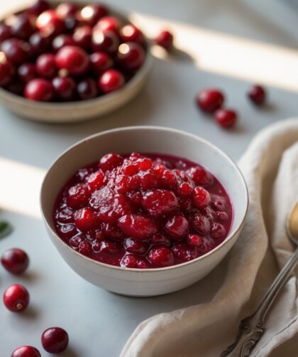 Martha Stewart-Inspired Cranberry Relish ready to serve