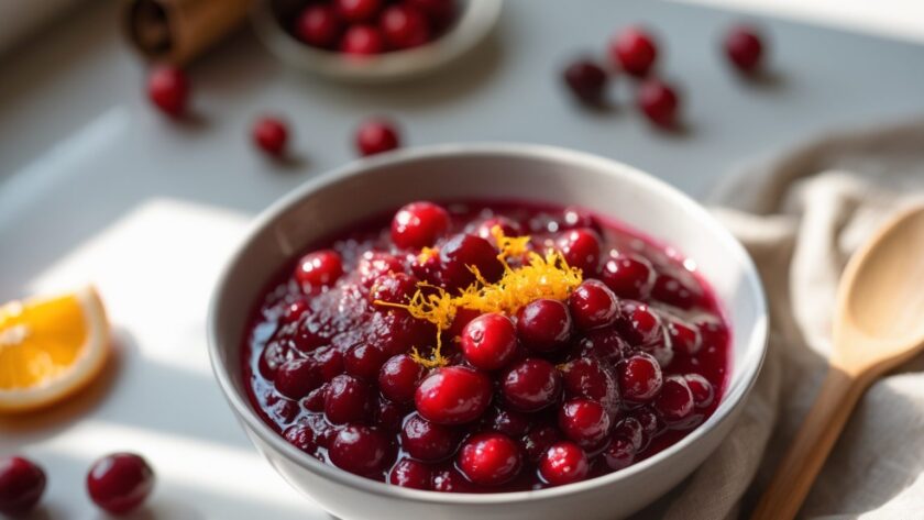 Martha Stewart-Inspired Cranberry Sauce ready to serve