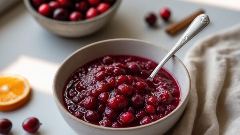 Martha Stewart-Inspired Cranberry Sauce ready to serve