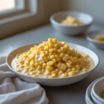 Close-up of Martha Stewart-Inspired Creamed Corn showing its texture
