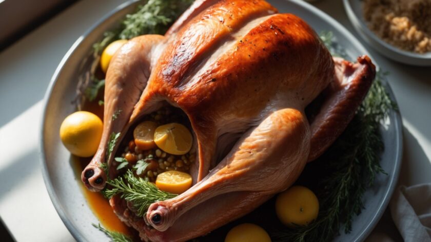Martha Stewart-Inspired Dry Brine Turkey ready to serve