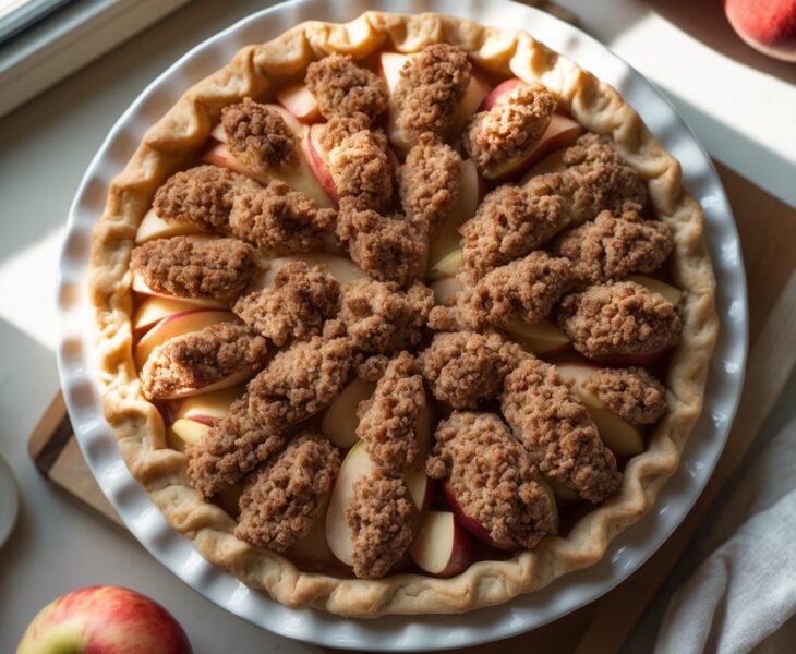 Martha Stewart-Inspired Dutch Apple Pie ready to serve