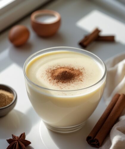 Martha Stewart-Inspired Eggnog ready to serve