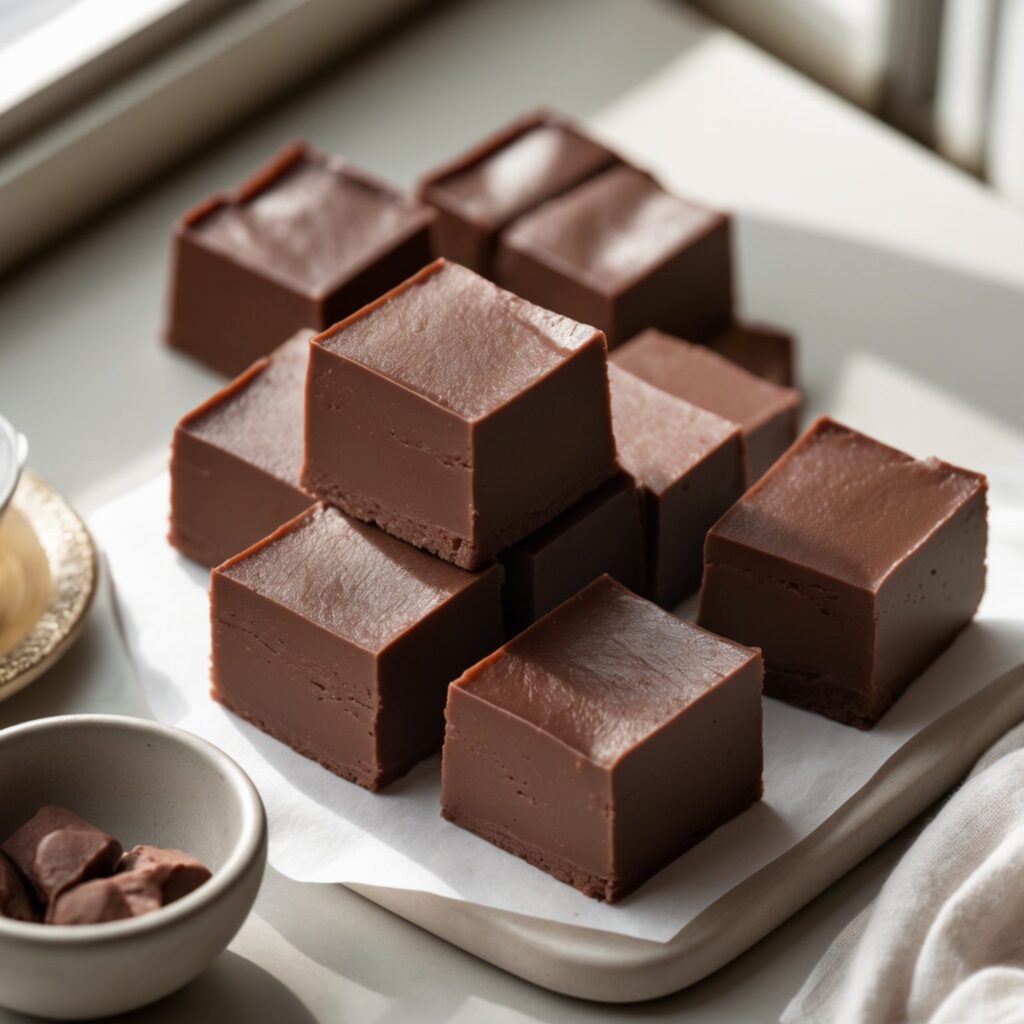 Martha Stewart-Inspired Fudge ready to serve