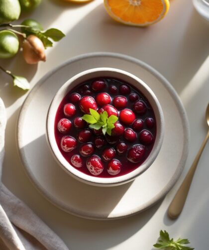 Martha Stewart-Inspired Jalapeño Cranberry Sauce ready to serve