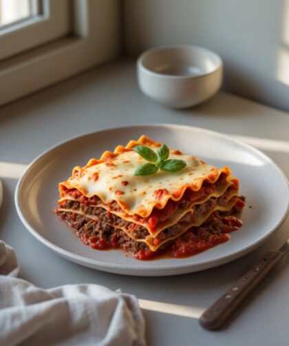 Martha Stewart-Inspired Lasagna ready to serve