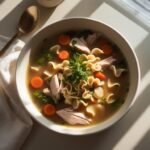 Martha Stewart-Inspired Leftover Turkey Soup ready to serve
