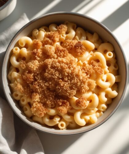 Martha Stewart-Inspired Macaroni and Cheese ready to serve