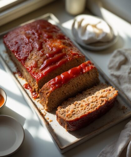 Martha Stewart-Inspired Meatloaf ready to serve