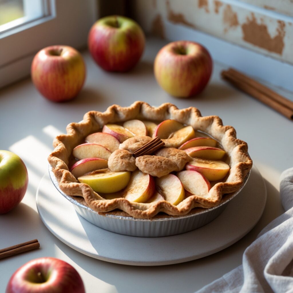 Martha Stewart-Inspired Mile-High Apple Pie ready to serve