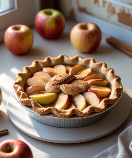 Martha Stewart-Inspired Mile-High Apple Pie ready to serve