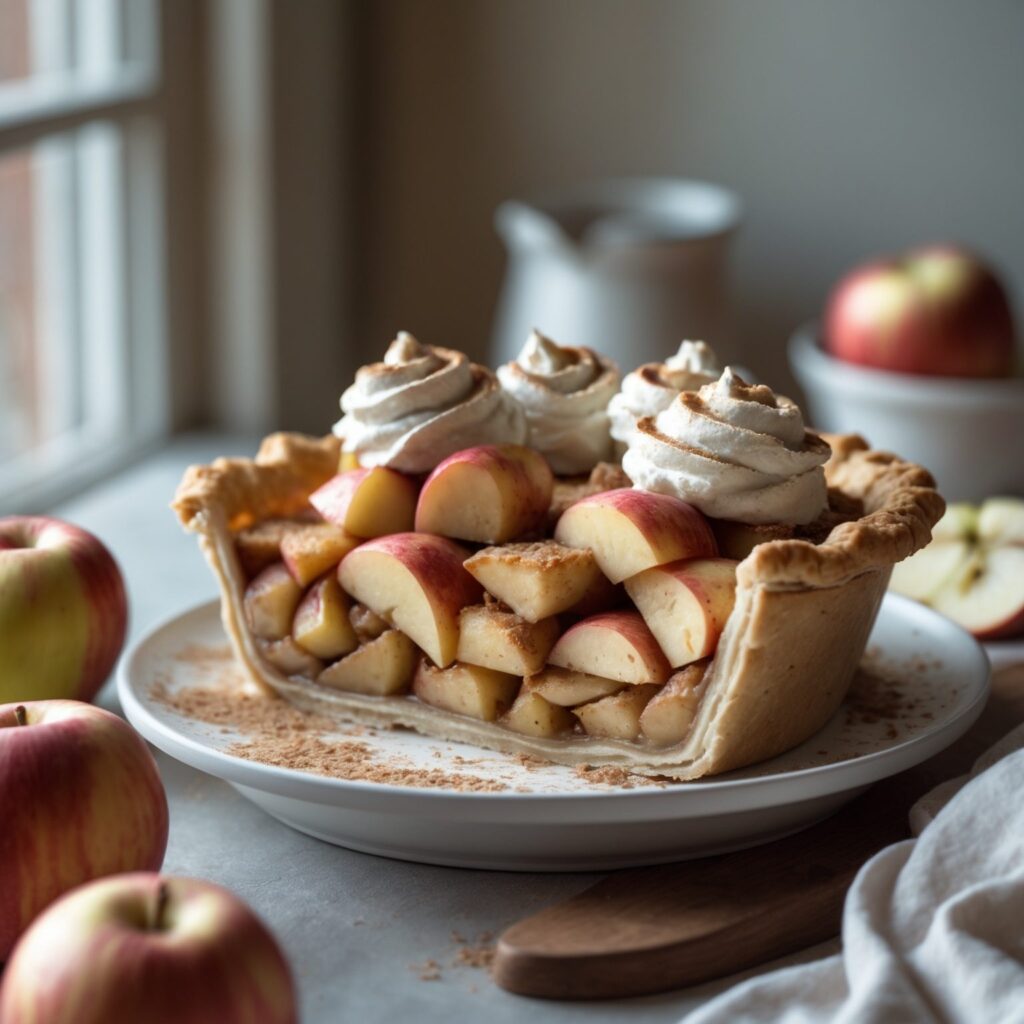 Close-up of Martha Stewart-Inspired Mile-High Apple Pie showing its texture