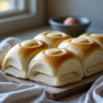 Close-up of Martha Stewart-Inspired Parker House Rolls showing its texture