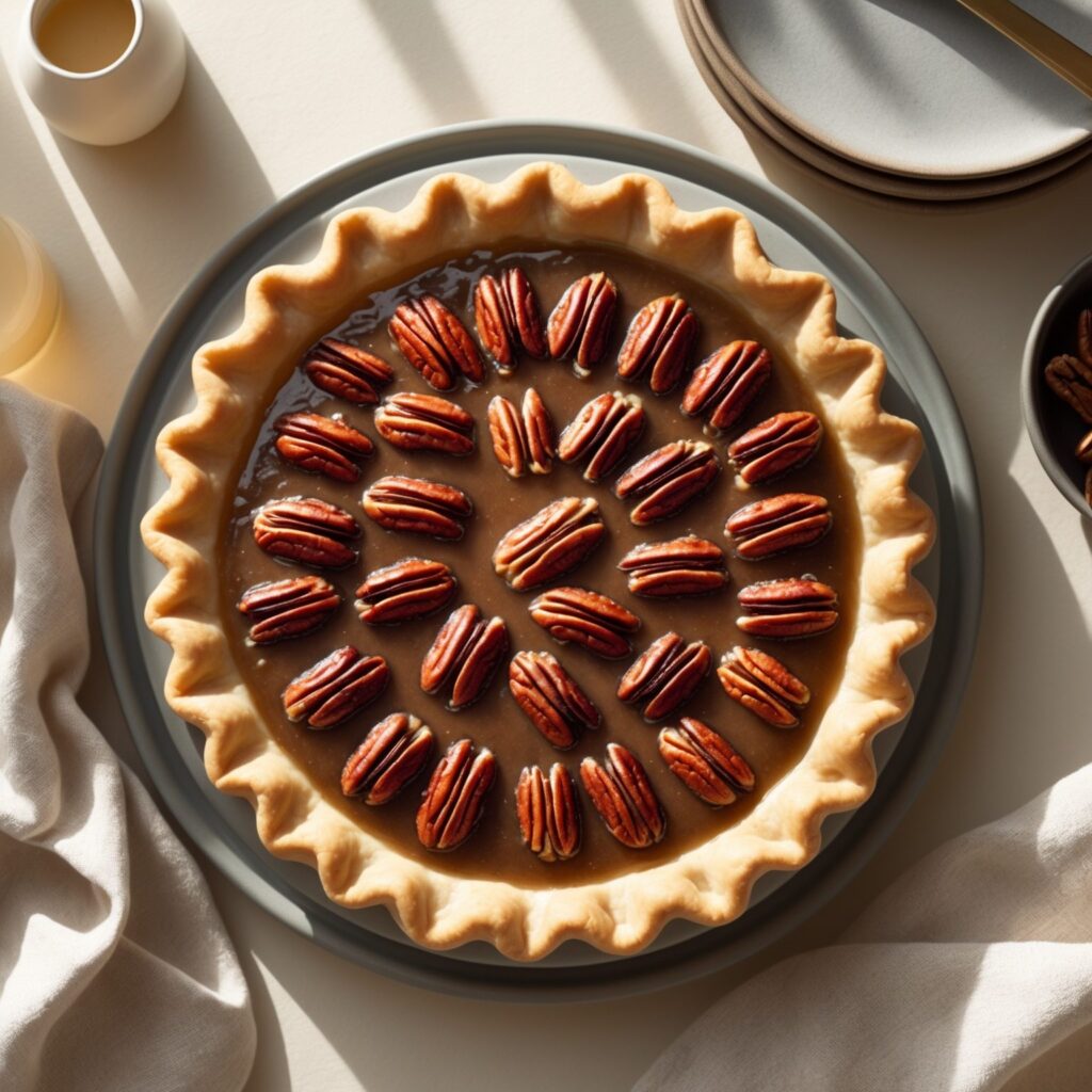 Martha Stewart-Inspired Pecan Pie ready to serve