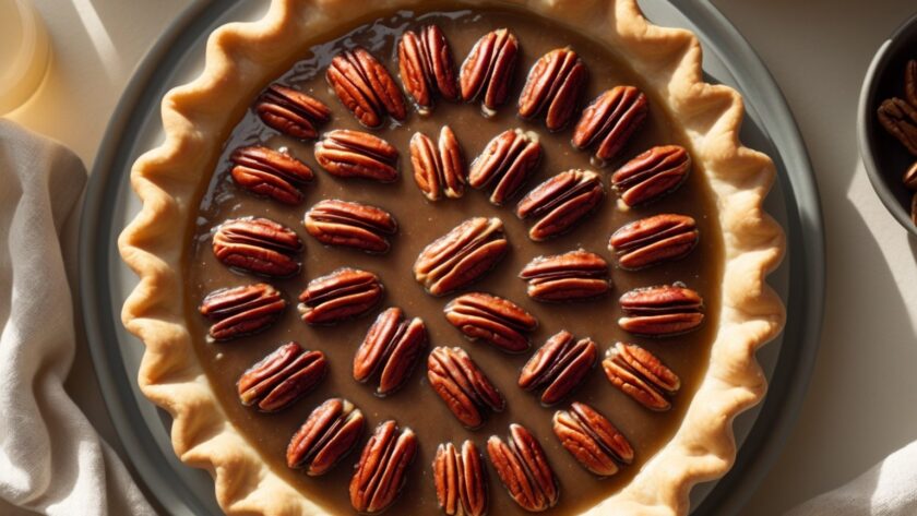 Martha Stewart-Inspired Pecan Pie ready to serve