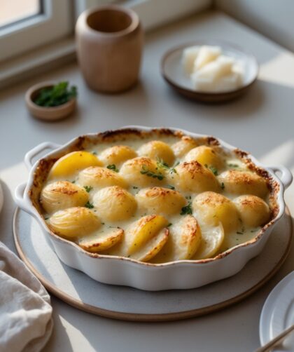 Martha Stewart-Inspired Potatoes Au Gratin ready to serve