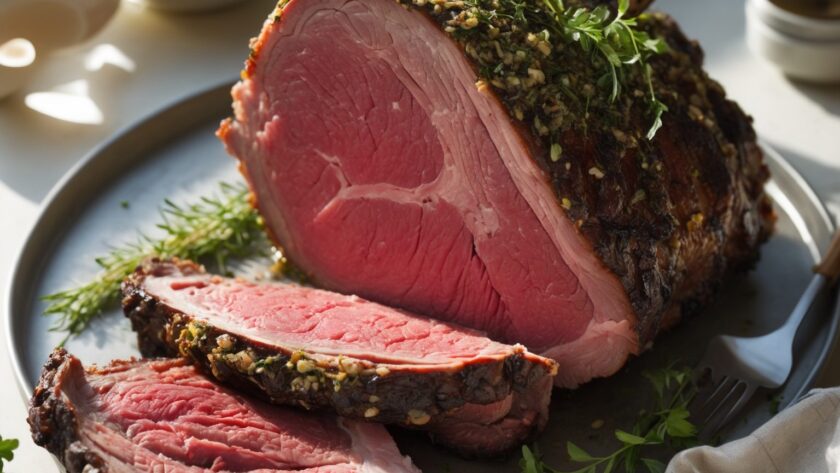 Martha Stewart-Inspired Prime Rib ready to serve