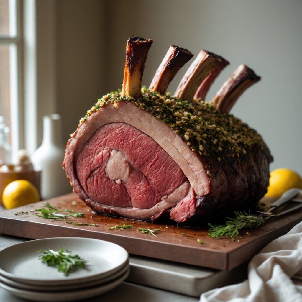 Close-up of Martha Stewart-Inspired Prime Rib showing its texture
