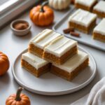 Martha Stewart-Inspired Pumpkin Bars ready to serve