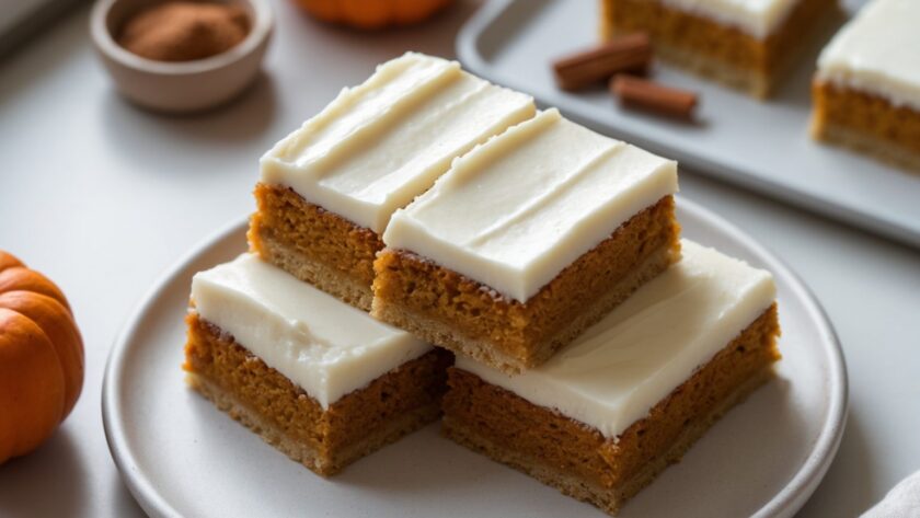 Martha Stewart-Inspired Pumpkin Bars ready to serve