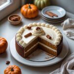 Martha Stewart-Inspired Pumpkin Cake ready to serve