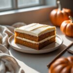 Close-up of Martha Stewart-Inspired Pumpkin Cake showing its texture