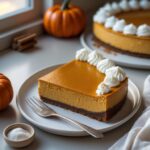 Martha Stewart-Inspired Pumpkin Cheesecake ready to serve