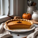 Close-up of Martha Stewart-Inspired Pumpkin Pie showing its texture