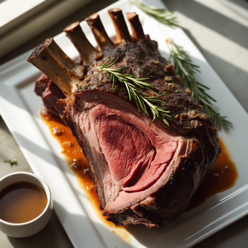 Martha Stewart-Inspired Rib Roast ready to serve